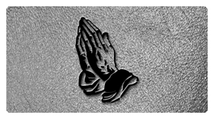 DSC700 516 BK SH SL Black Praying Hands Shimmer Silver Background
